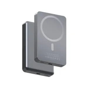 פאוור בנק מתכת וזכוכית 10000mAh עם מטען אלחוטי 15W דגם 5484